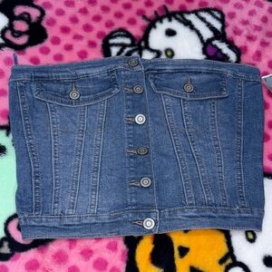 Blue Denim Corset Top